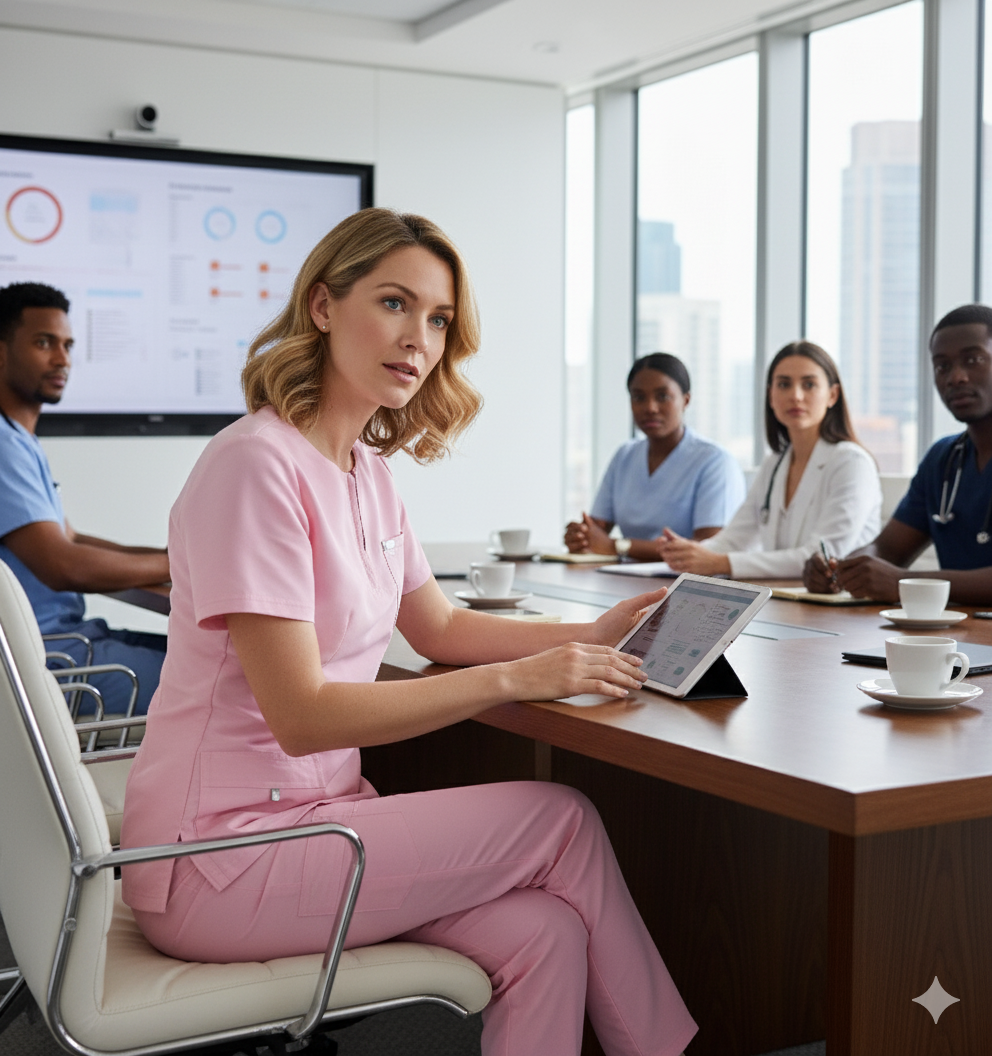 Uniforme Dama Rosado Crema Soft