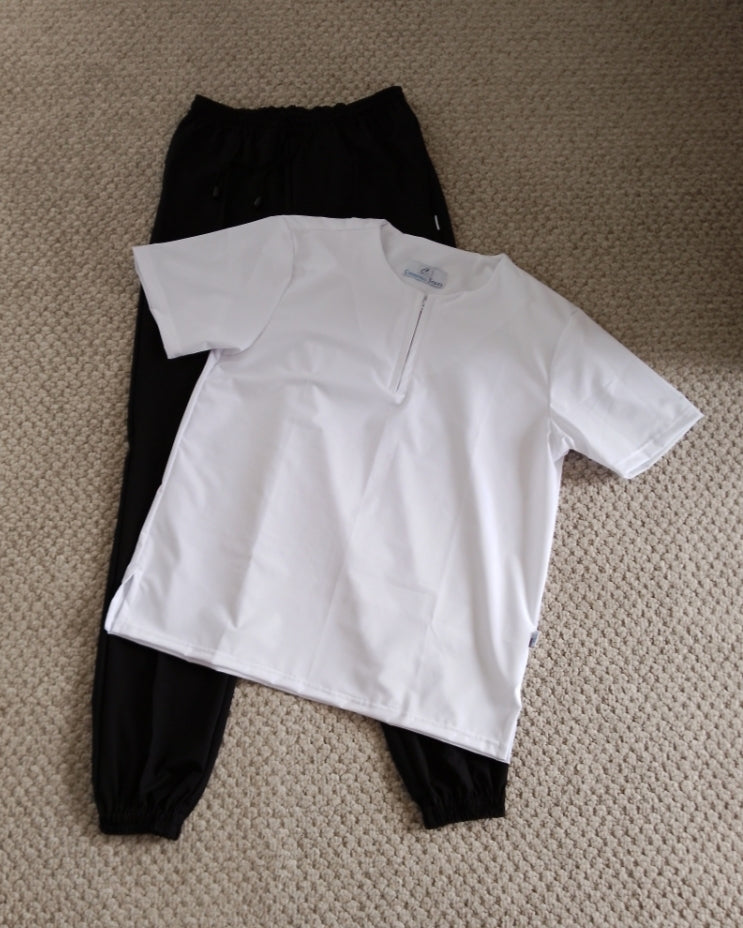Uniforme Varón Blanco y Negro 1002