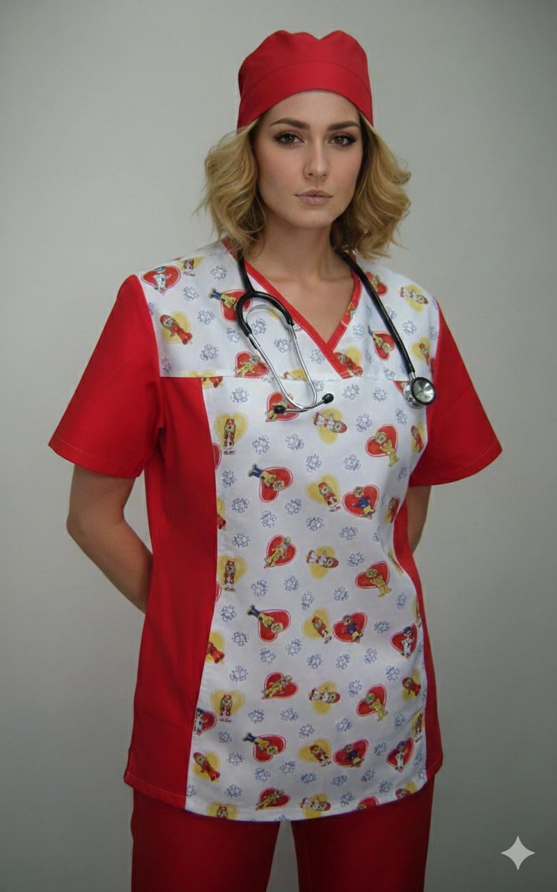 Blusa Dama estampada Roja