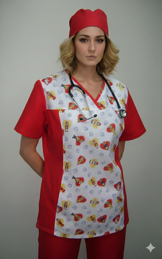 Blusa Dama estampada Roja