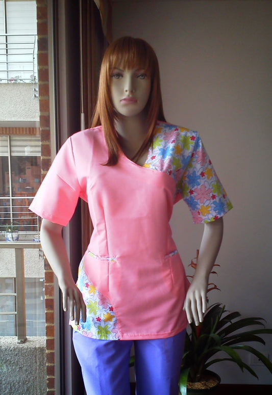 Blusa Dama Estampado Rosado con flores