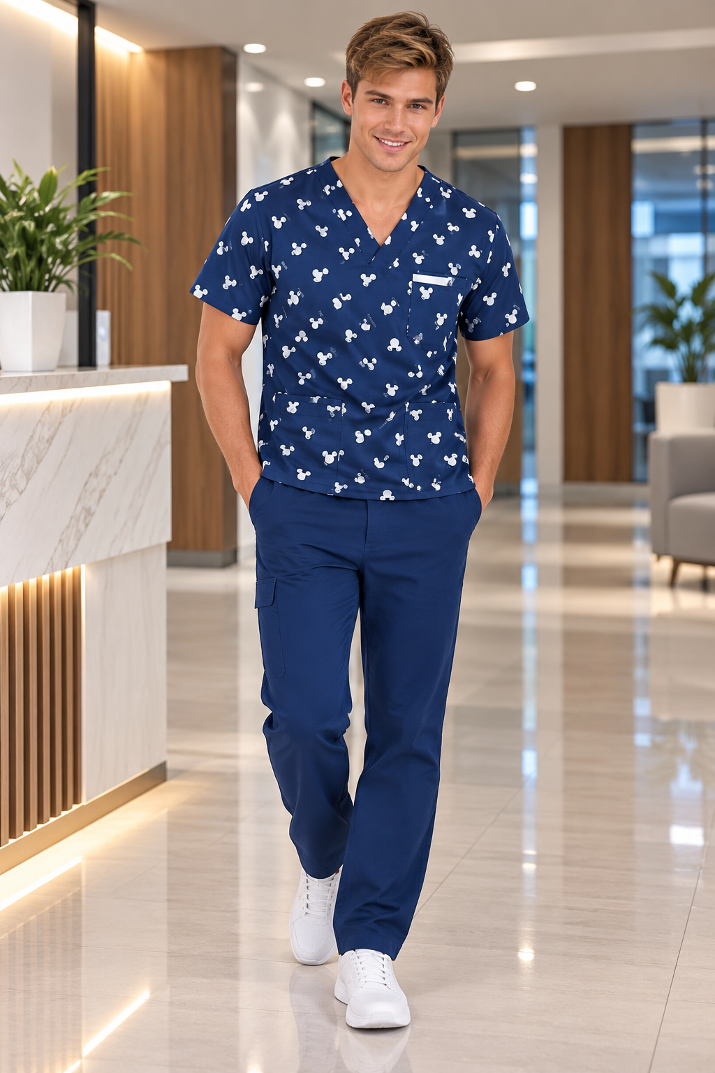 Camisa varón 1023 Azul Marino Mickey